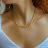 Hailey - Gold Rope Chain Necklace - Waterproof Necklace