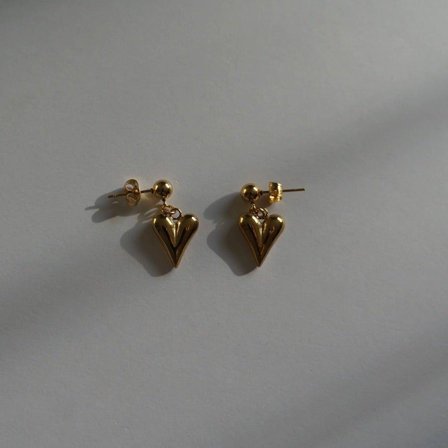 Heart Studs - Waterproof Earrings - Hypoallergenic Studs