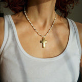 AAA Pearl Necklace | Cross Pendant Necklace |  Freshwater Pearl Necklace