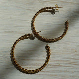 Rope Chain Hoops | Gold Hoop Earrings |  Waterproof Earrings