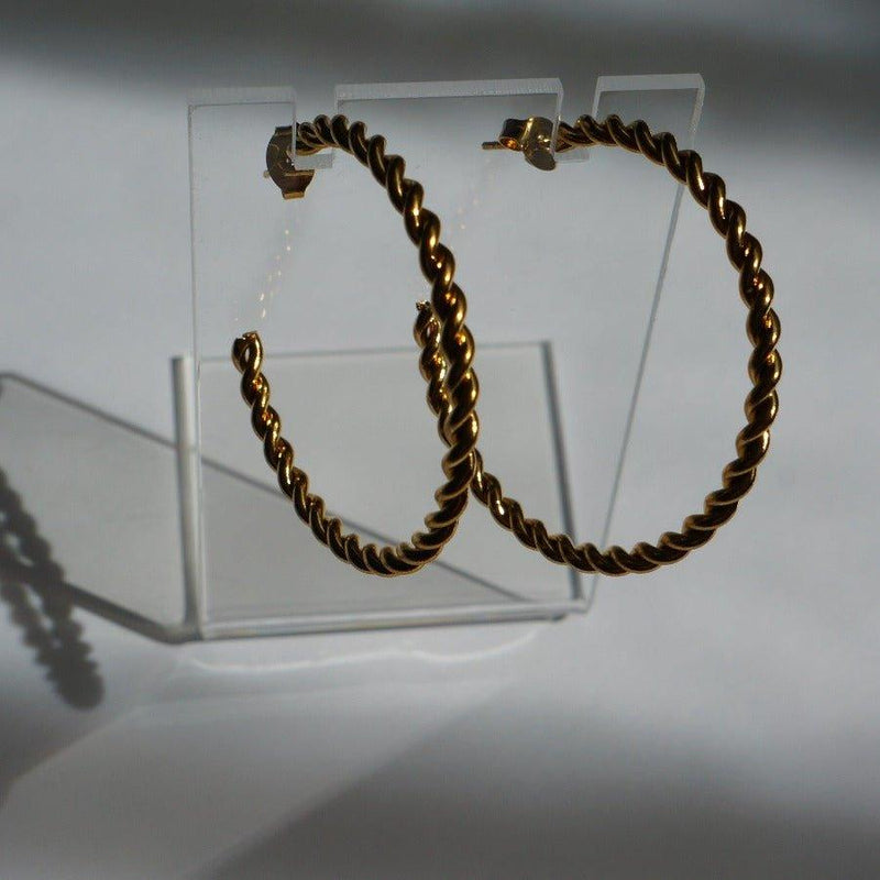 Rope Chain Hoops | Gold Hoop Earrings |  Waterproof Earrings