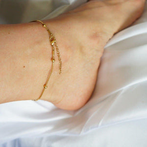 Bead Chain Anklet | Tarnish Free Anklet |  Waterproof Anklet