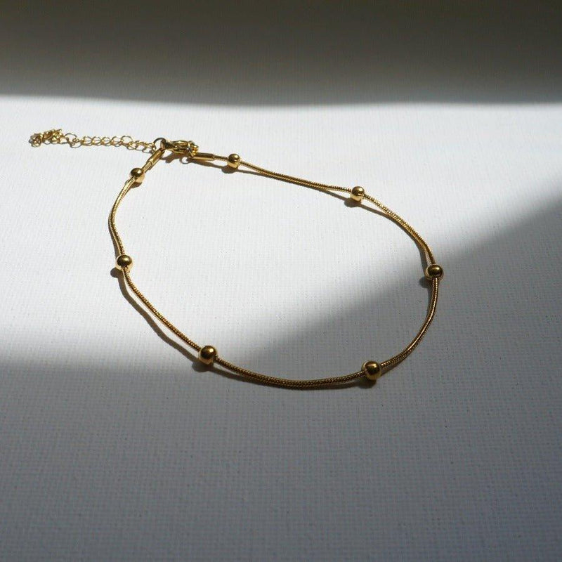 Bead Chain Anklet | Tarnish Free Anklet |  Waterproof Anklet