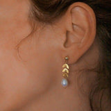 Freshwater Pearl Studs | Gold Earrings with Pearl |  Waterproof Earrings