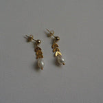 Load image into Gallery viewer, Freshwater Pearl Studs | Gold Earrings with Pearl |  Waterproof Earrings
