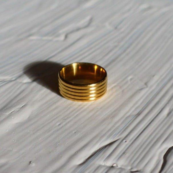 Lena Ring - 18K Gold Steel Ring - Waterproof Rings Canada