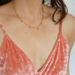 Load image into Gallery viewer, Mara - Gold Necklace with Coral Charms - Gold Coral Necklace
