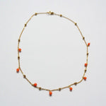 Load image into Gallery viewer, Mara - Gold Necklace with Coral Charms - Gold Coral Necklace
