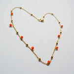 Load image into Gallery viewer, Mara - Gold Necklace with Coral Charms - Gold Coral Necklace
