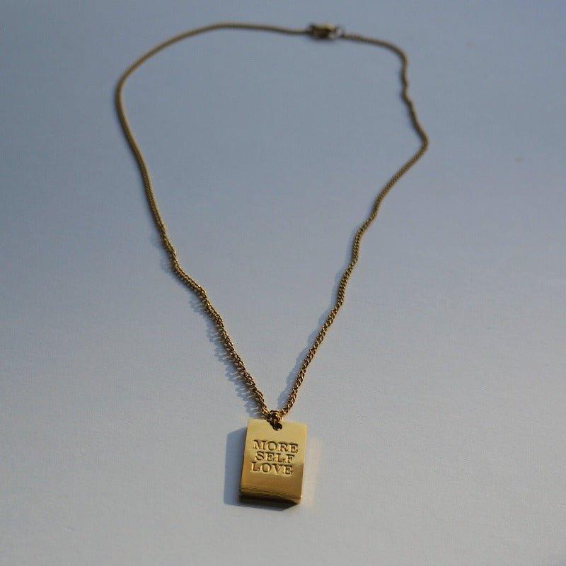 More Self Love by SVE Jewels | Engraved Charm Necklace | Waterproof Necklace
