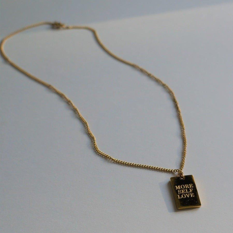 More Self Love by SVE Jewels | Engraved Charm Necklace | Waterproof Necklace