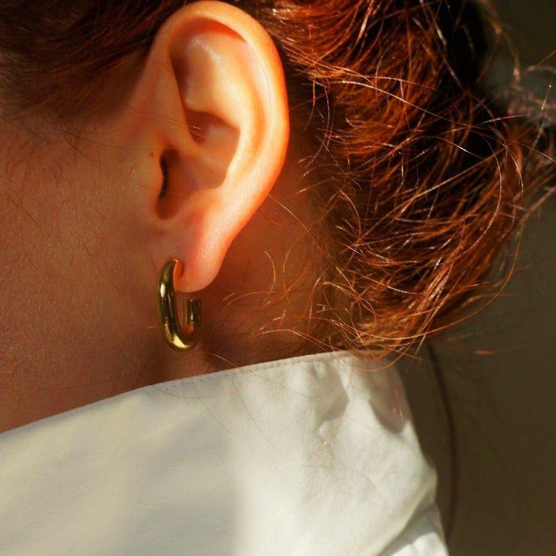 Chunky Hoops by SVE Jewels | Gold Hoop Earrings | Waterproof Earrings