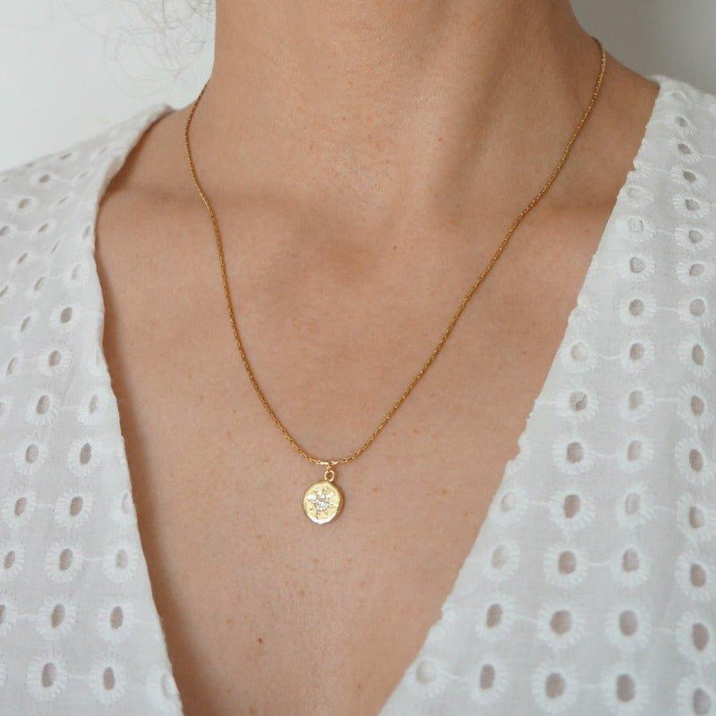 North Star Necklace by SVE Jewels | CZ Charm Necklace | Waterproof Necklace
