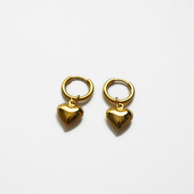 Heart Huggies by SVE Jewels | Endless Hoops 18K Gold | Waterproof Earrings
