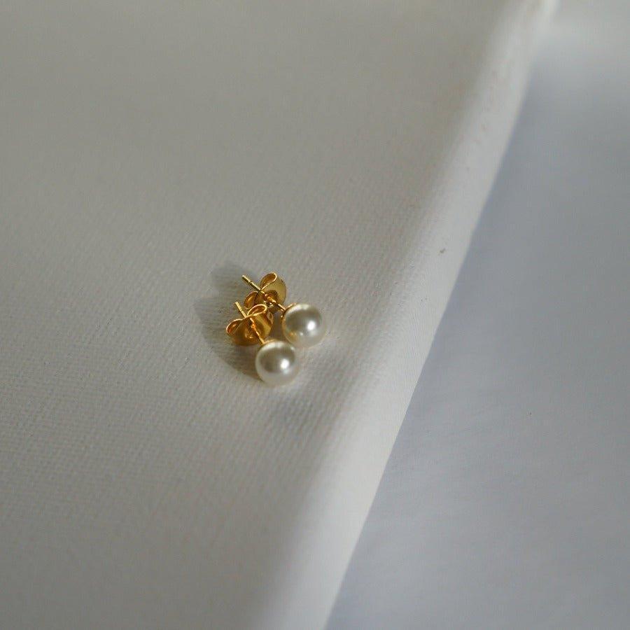 Round Around Studs by SVE Jewels | Small Pearl Stud Earrings | Waterproof Studs