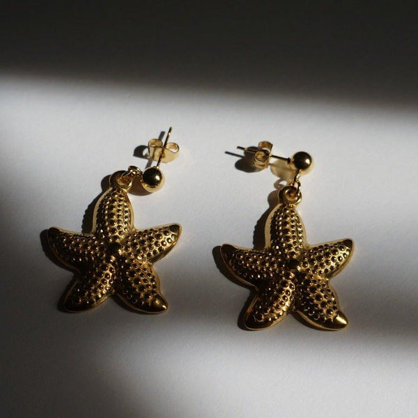 Seastar Earrings by SVE Jewels | 18K Gold Stud Earrings | Waterproof Earrings