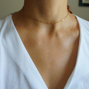 Sequin Choker by SVE Jewels | Dainty Gold Necklace | Waterproof Necklace