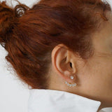 Sharon Studs by SVE Jewels | 18K Gold Ear Jackets | Waterproof Studs