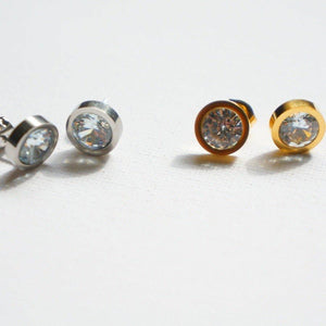 Sparkly Studs - CZ Gold Studs - Waterproof Earrings Canada