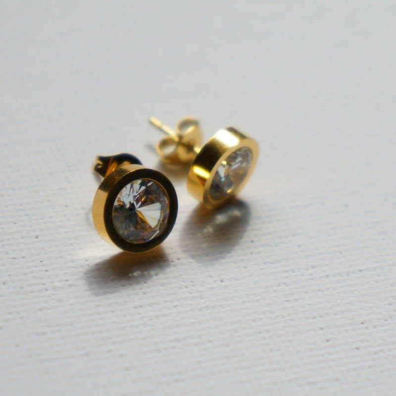 Sparkly Studs - CZ Gold Studs - Waterproof Earrings Canada