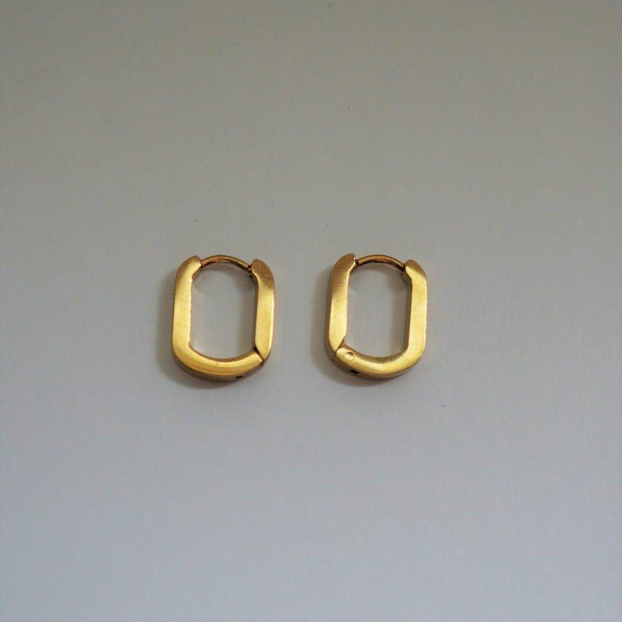 Taylor - 18K Gold Paperclip Earrings - Waterproof Earrings