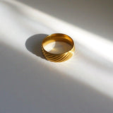 Twill Ring - 18K Gold Steel Ring - Hypoallergenic Ring