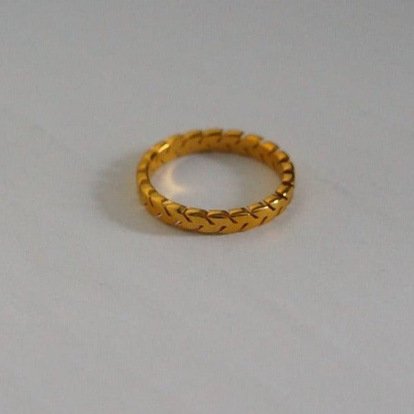Wheat Ring - 18K Gold Ring - Waterproof Ring